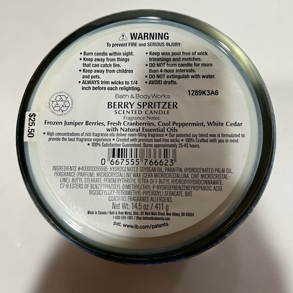 Bath and Bodyworks Berry Spritzer 3 Wick Candle - Picture 4 of 4